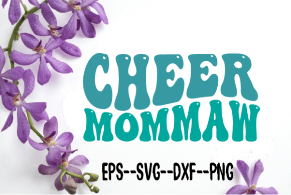 Cheer MomMaw Football Retro Wavy Svg for Crafts and Graphics